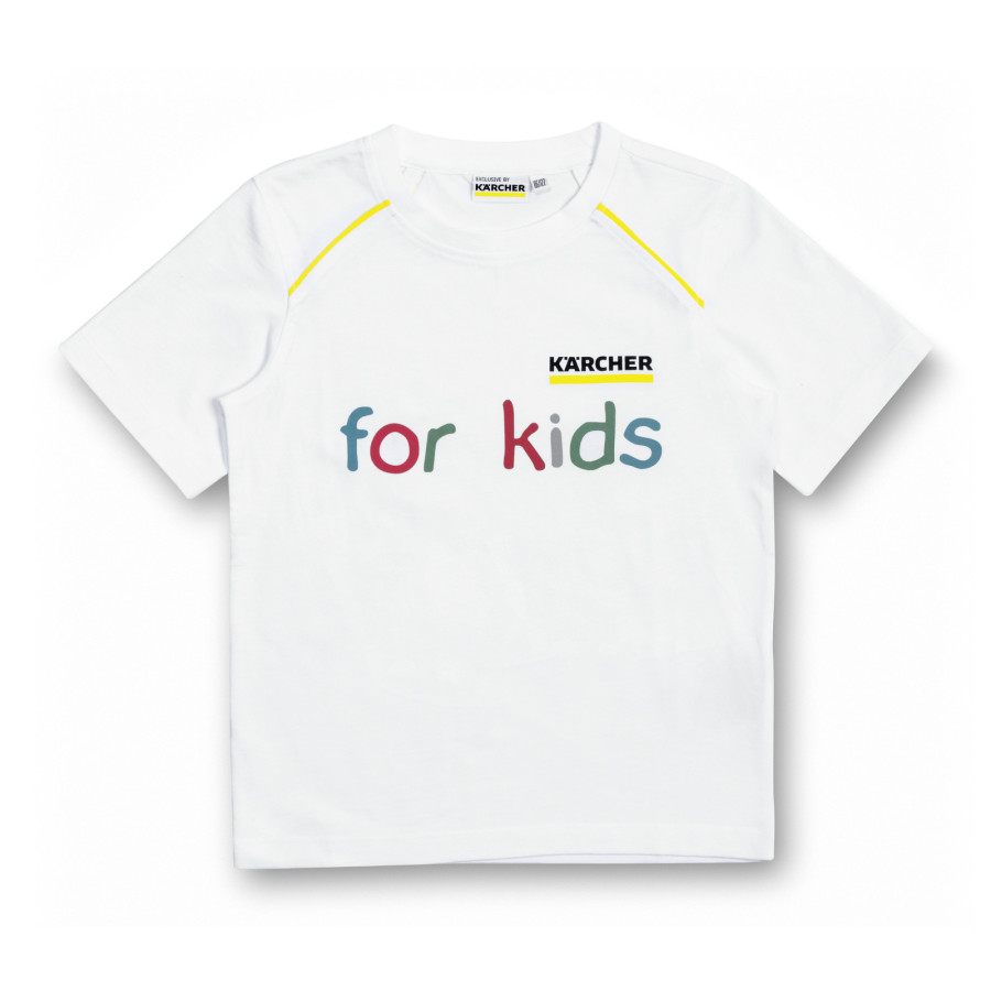 Белая детская футболка, размер 128/134