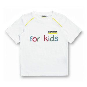 Белая детская футболка, размер 104/110